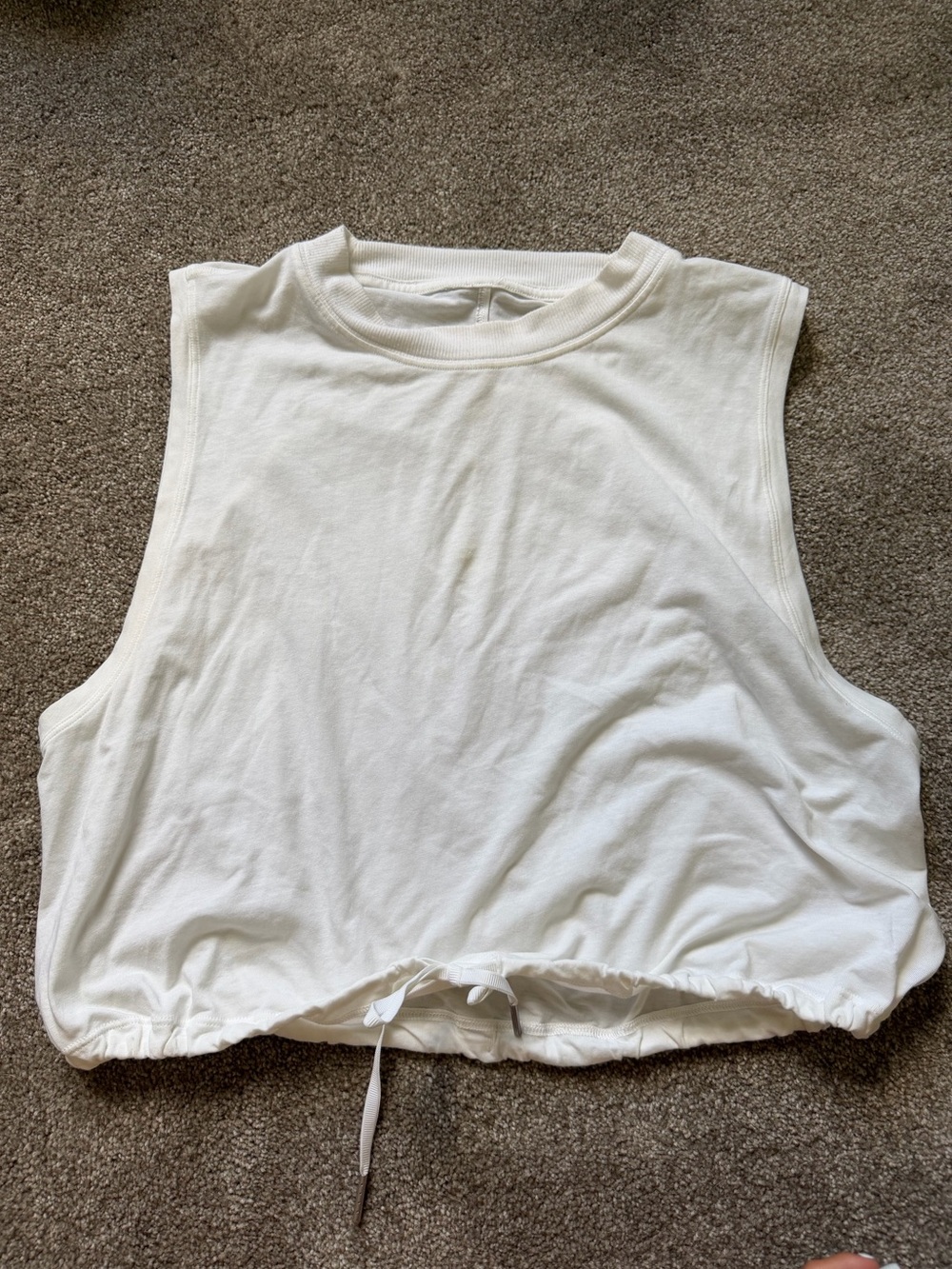 lululemon athletica White Drawstring Muscle Tank